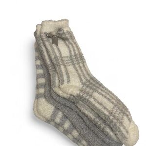 Gray and Cream Cozy Soft Socks- 3 pack